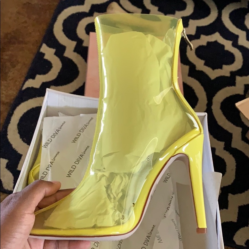 Clear Yellow Booties